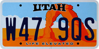 UT license plate W479QS