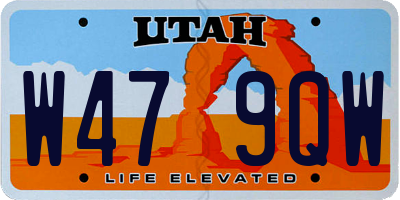 UT license plate W479QW