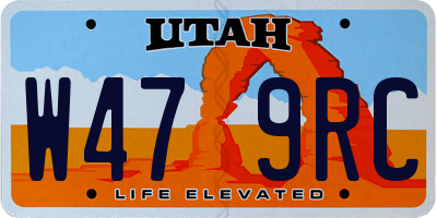 UT license plate W479RC