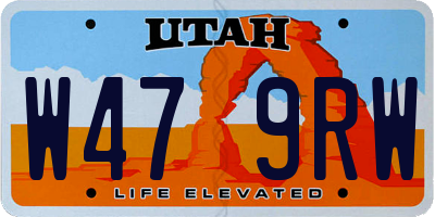 UT license plate W479RW