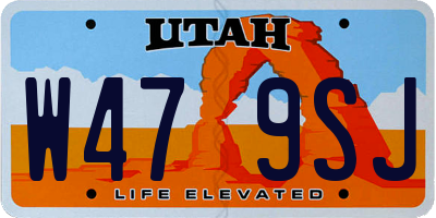 UT license plate W479SJ