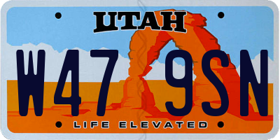 UT license plate W479SN