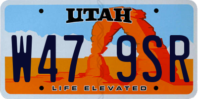 UT license plate W479SR