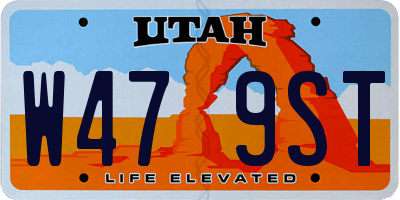 UT license plate W479ST