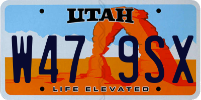 UT license plate W479SX