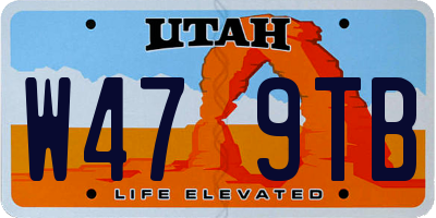 UT license plate W479TB