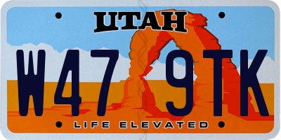 UT license plate W479TK