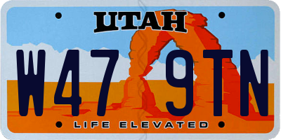 UT license plate W479TN