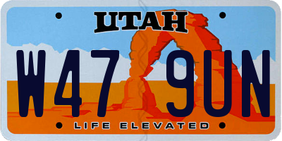 UT license plate W479UN