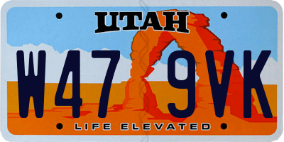 UT license plate W479VK