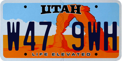 UT license plate W479WH