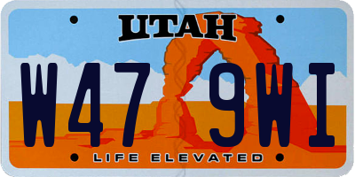 UT license plate W479WI