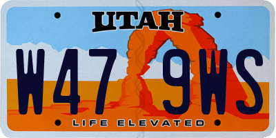 UT license plate W479WS