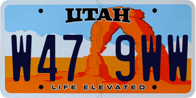 UT license plate W479WW