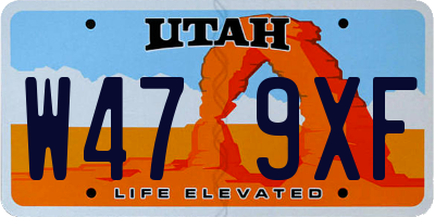 UT license plate W479XF