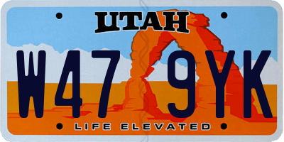 UT license plate W479YK