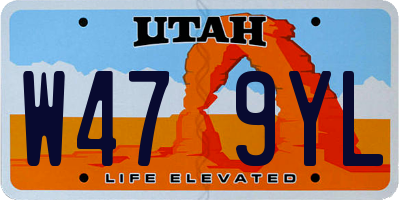 UT license plate W479YL