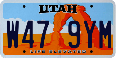 UT license plate W479YM