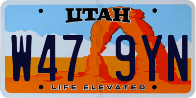 UT license plate W479YN