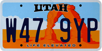 UT license plate W479YP