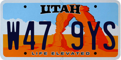 UT license plate W479YS