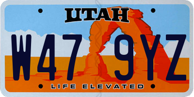 UT license plate W479YZ