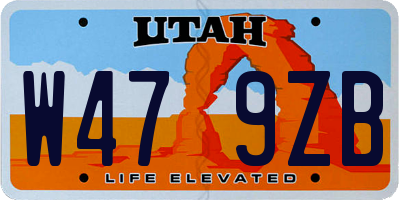 UT license plate W479ZB