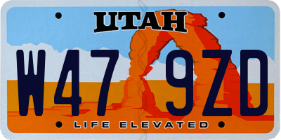 UT license plate W479ZD