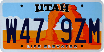 UT license plate W479ZM