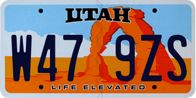 UT license plate W479ZS