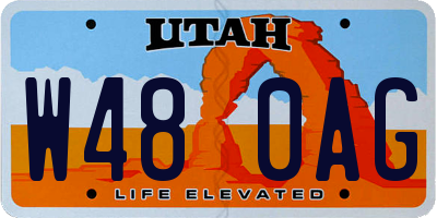 UT license plate W480AG