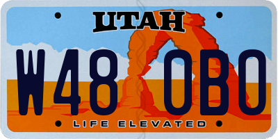 UT license plate W480BO