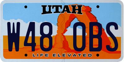 UT license plate W480BS