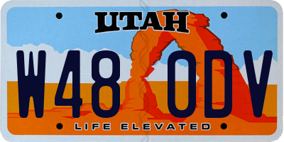 UT license plate W480DV