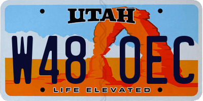 UT license plate W480EC