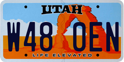 UT license plate W480EN