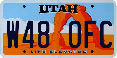 UT license plate W480FC