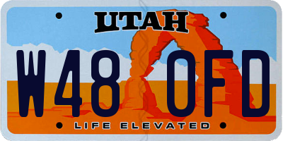 UT license plate W480FD