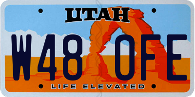 UT license plate W480FE