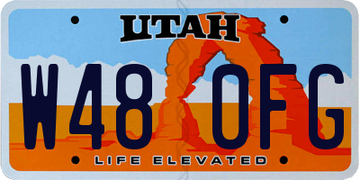UT license plate W480FG