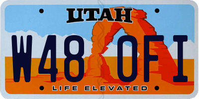 UT license plate W480FI