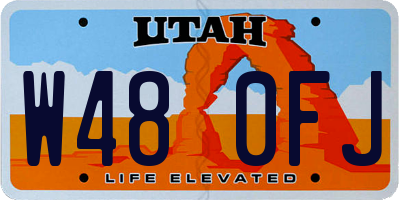 UT license plate W480FJ