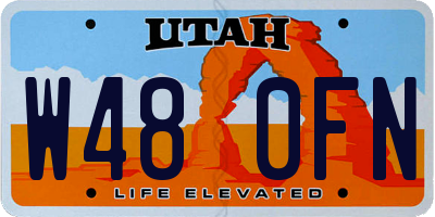 UT license plate W480FN