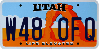 UT license plate W480FQ