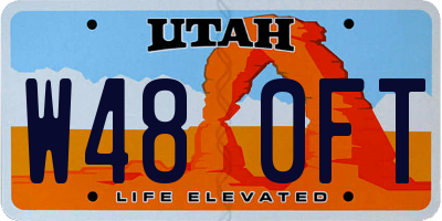 UT license plate W480FT