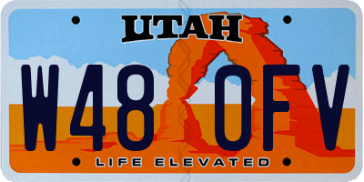 UT license plate W480FV