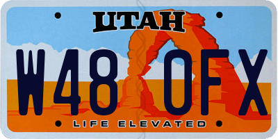 UT license plate W480FX