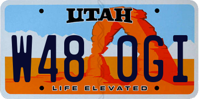 UT license plate W480GI