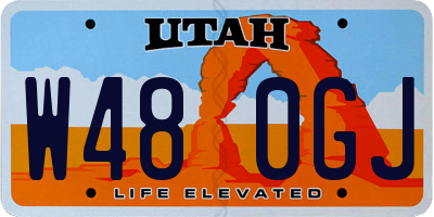 UT license plate W480GJ