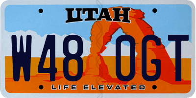 UT license plate W480GT